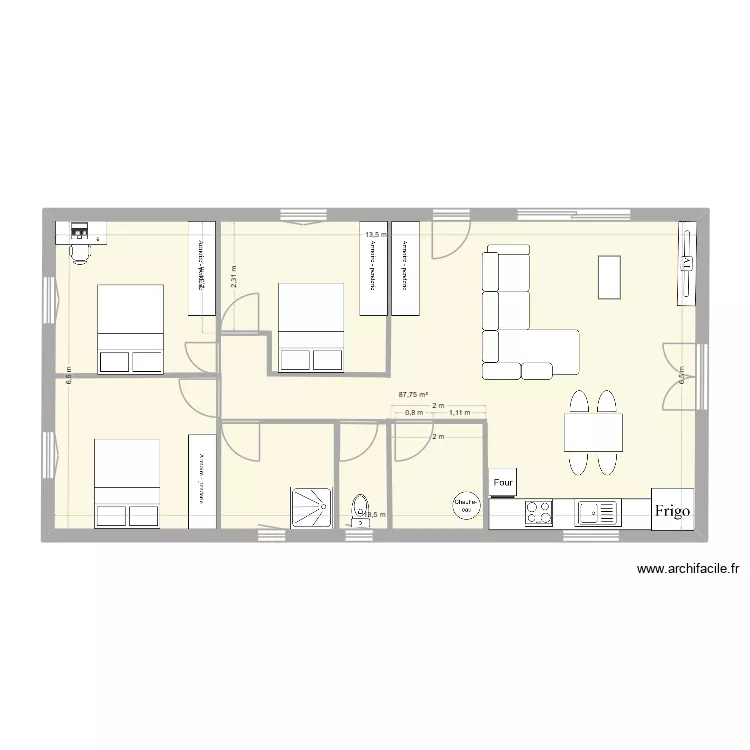 maison 2. Plan de 1 et 88 m² maison 2. Plan de 1 et 88 m²