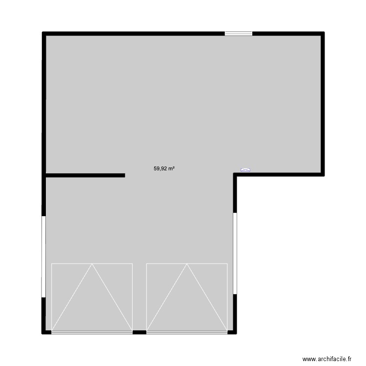 Atelier/garage. Plan de 1 pièce et 60 m2