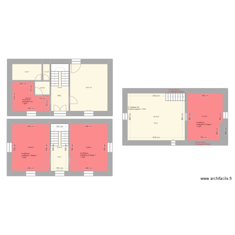 Vingtdeux Ludovic. Plan de 11 pièces et 147 m2