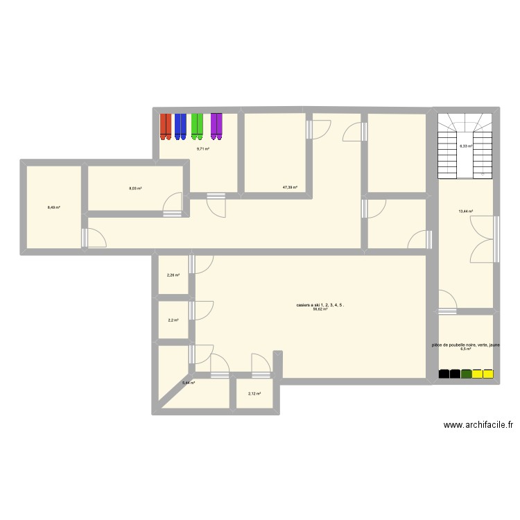 chalet familiale Louison. Plan de 17 pièces et 345 m2