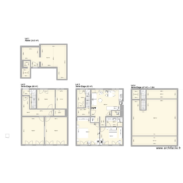 App de la gare 3eme wc separé. Plan de 20 pièces et 262 m2