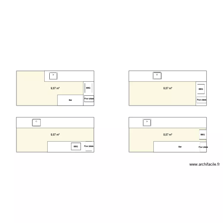 Cusine. Plan de 4 et 39 m² Cusine. Plan de 4 et 39 m²