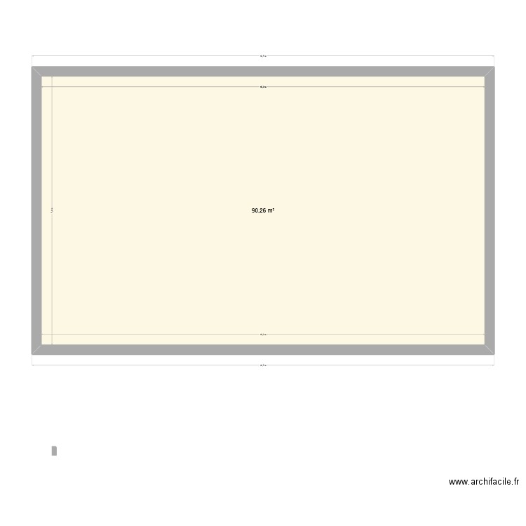 coll2. Plan de 1 pièce et 90 m2