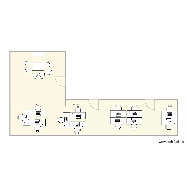 Bureau Satina. Plan de 