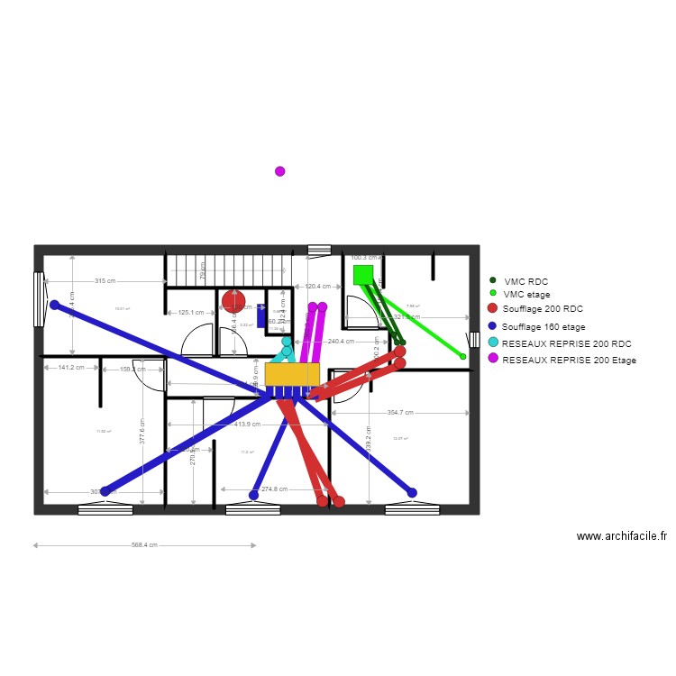 deca clim. Plan de 8 pièces et 67 m2