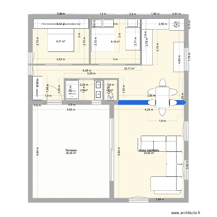 SAUSSET PAPA IDEE 6. Plan de 7 pièces et 94 m2