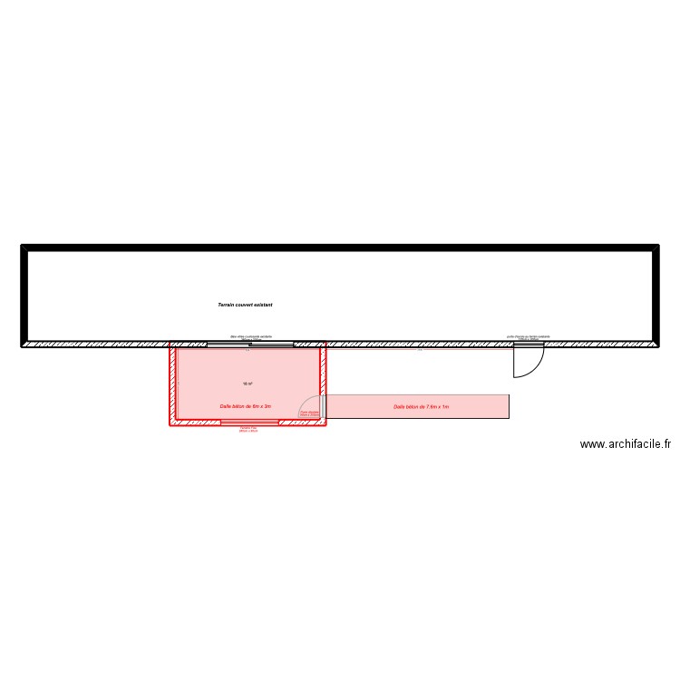 plan tennis. Plan de 2 pièces et 116 m2
