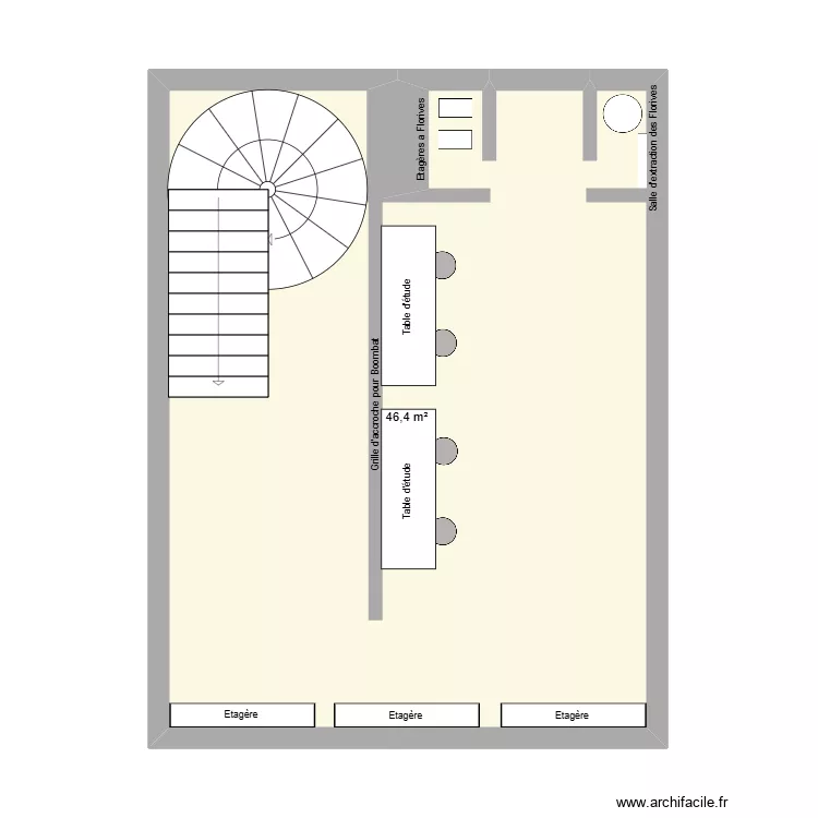 Sacchaflos. Plan de 1 et 46 m² Sacchaflos. Plan de 1 et 46 m²