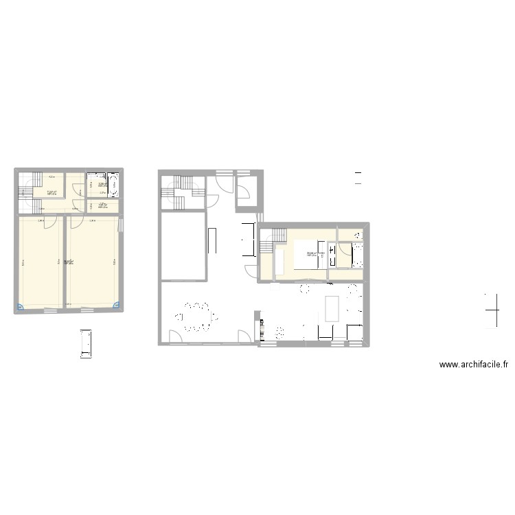 Gy1251. Plan de 5 pièces et 74 m2