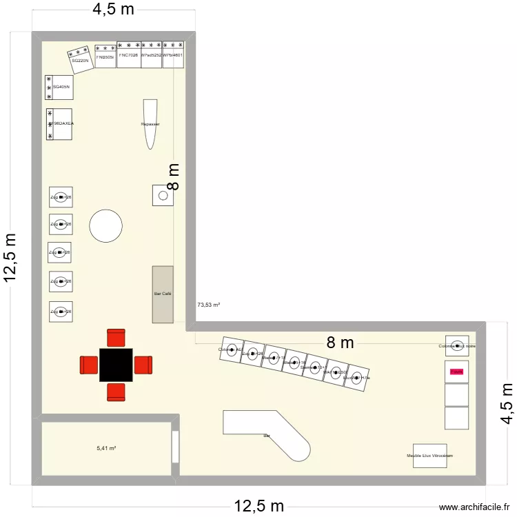 Comptoir2026-2. Plan de 2 Pièces et 79 m²