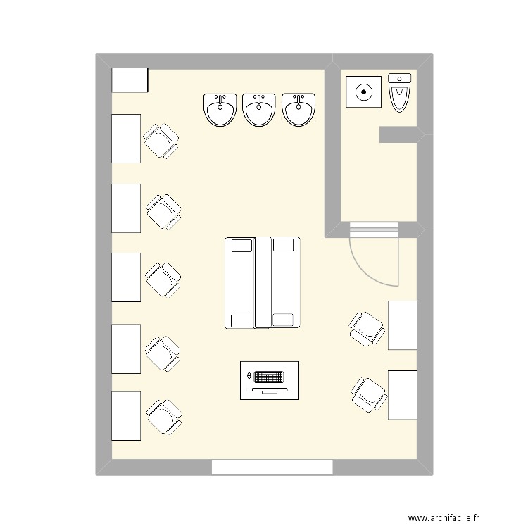 SALON. Plan de 2 pièces et 31 m2