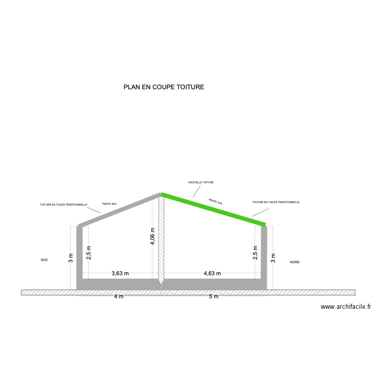 PLAN EN COUPE TOTURE. Plan de 0 pièce et 0 m2