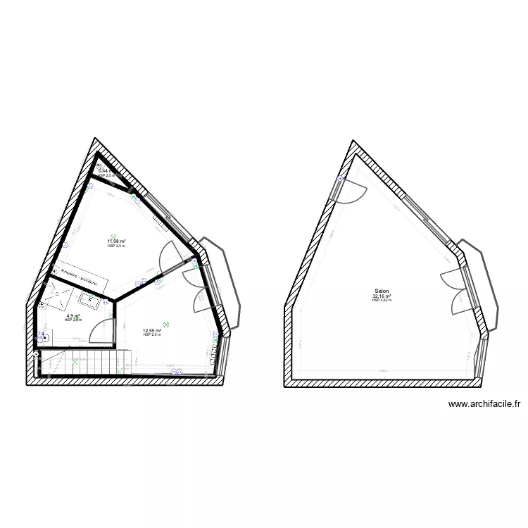 R+1 petite loc côté. Plan de 5 et 61 m² R+1 petite loc côté. Plan de 5 et 61 m²