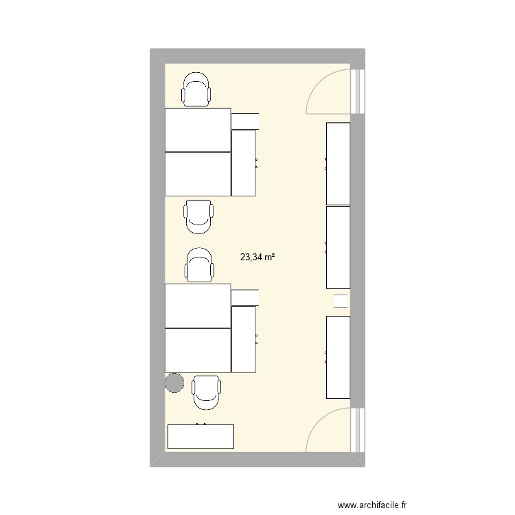 B223. Plan de 1 pièce et 23 m2