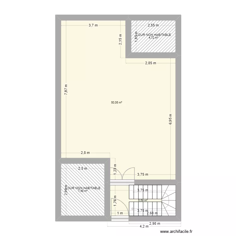 1 er etage. Plan de 4 et 69 m² 1 er etage. Plan de 4 et 69 m²