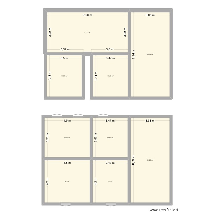 Porcheresse - Grande. Plan de 9 pièces et 190 m2
