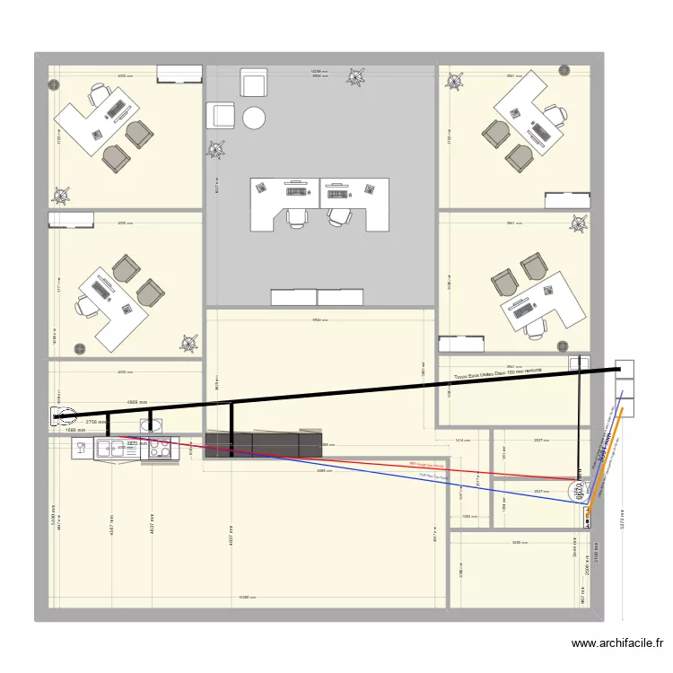 BUREAUX COURLAOUX 3 3 3. Plan de 13 Pièces et 395 m² BUREAUX COURLAOUX 3 3 3. Plan de 13 Pièces et 395 m²