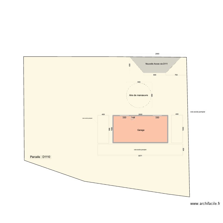 Plan de masse. Plan de 1 pièce et 188 m2