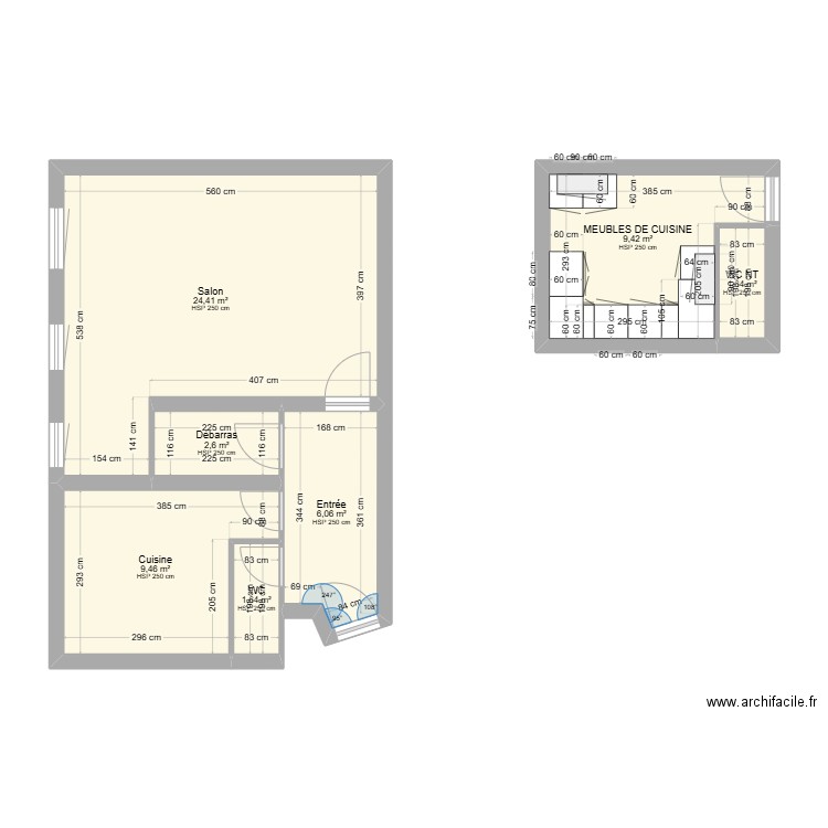 PLAN BABEL RDC. Plan de 7 pièces et 55 m2
