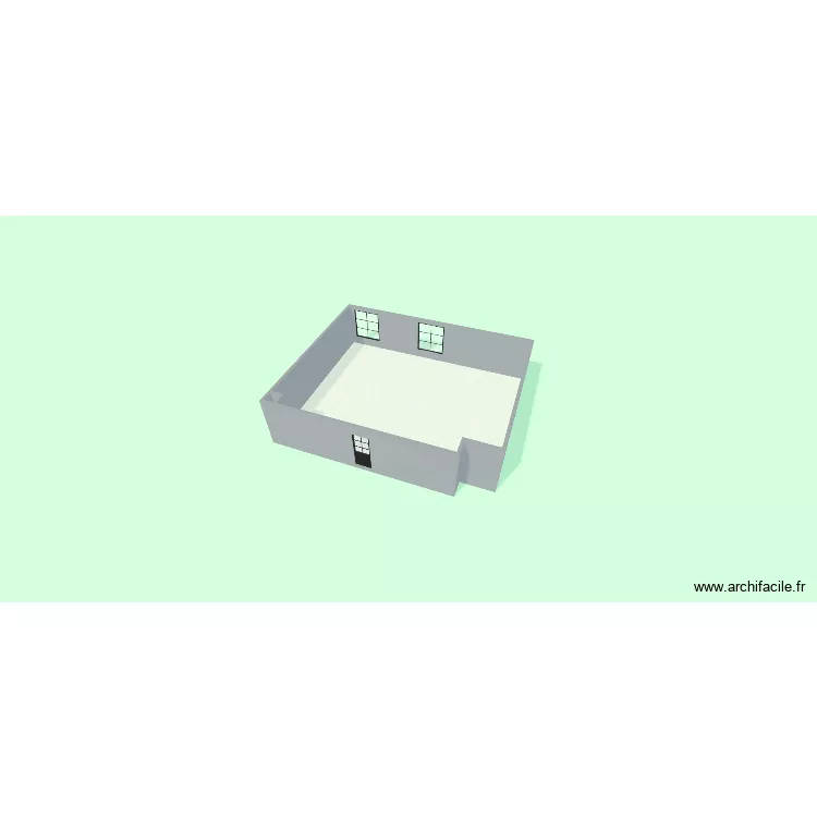 salle tech  metre 3d. Plan de 2  et 85 m²