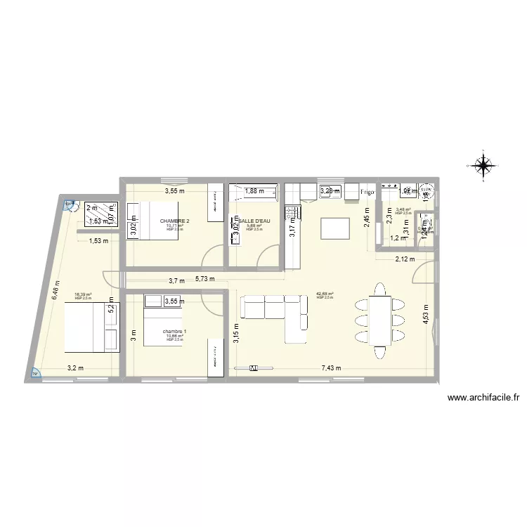 MIALON 2. Plan de 7  et 90 m²