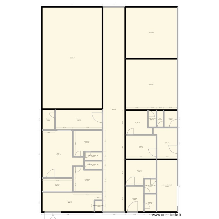 PLAN AGNIBILEKROU. Plan de 25 pièces et 559 m2