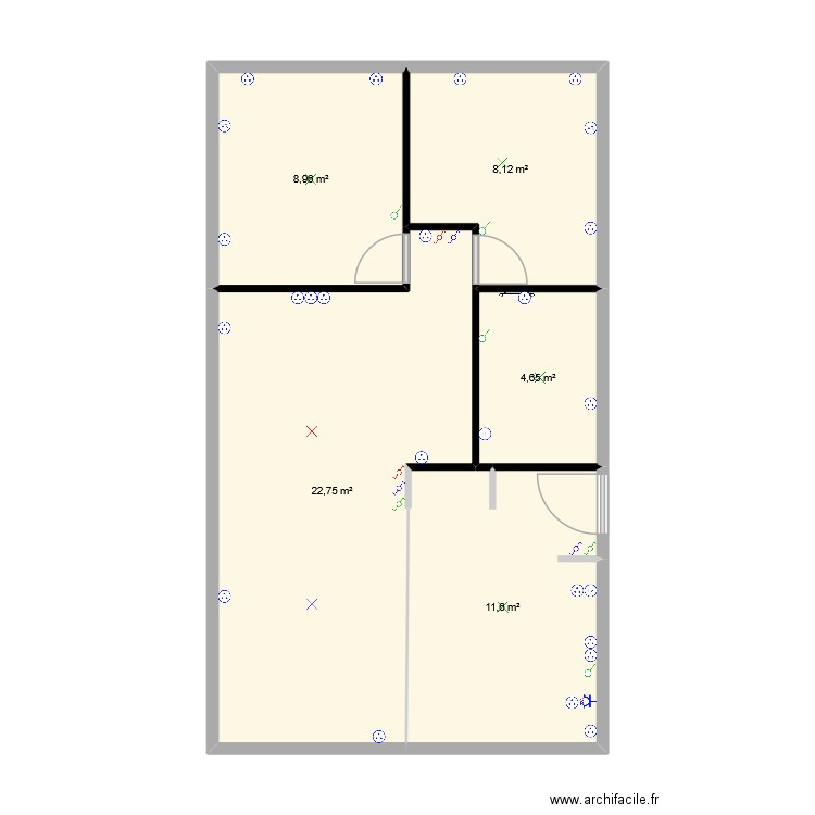 LOCATION. Plan de 5 pièces et 56 m2