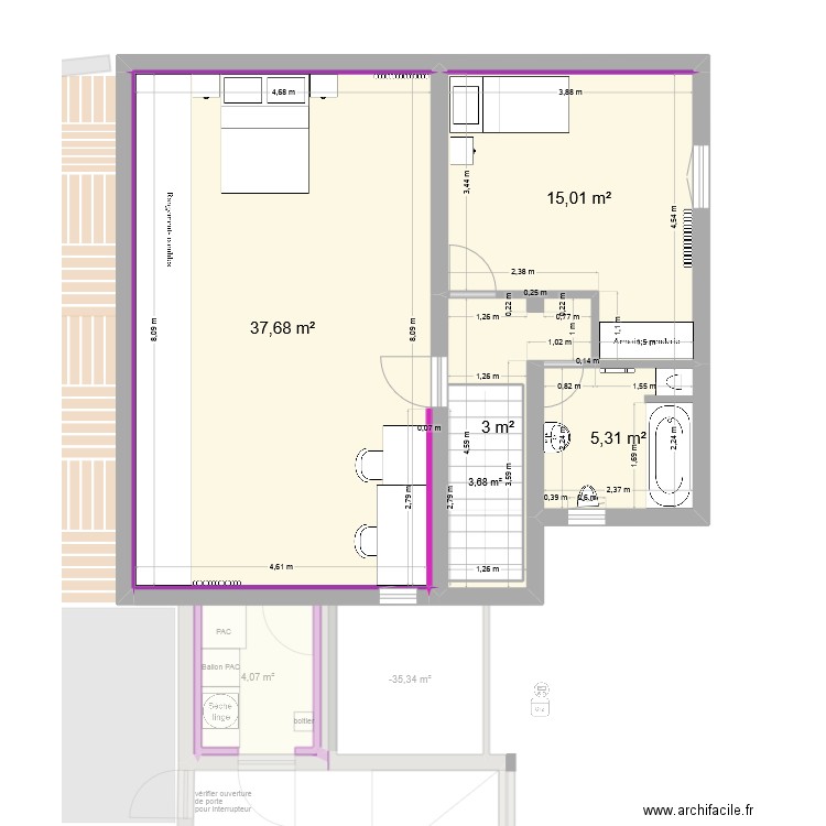 PROJET BROMBLET MANCHOT revu CB. Plan de 10 pièces et 84 m2