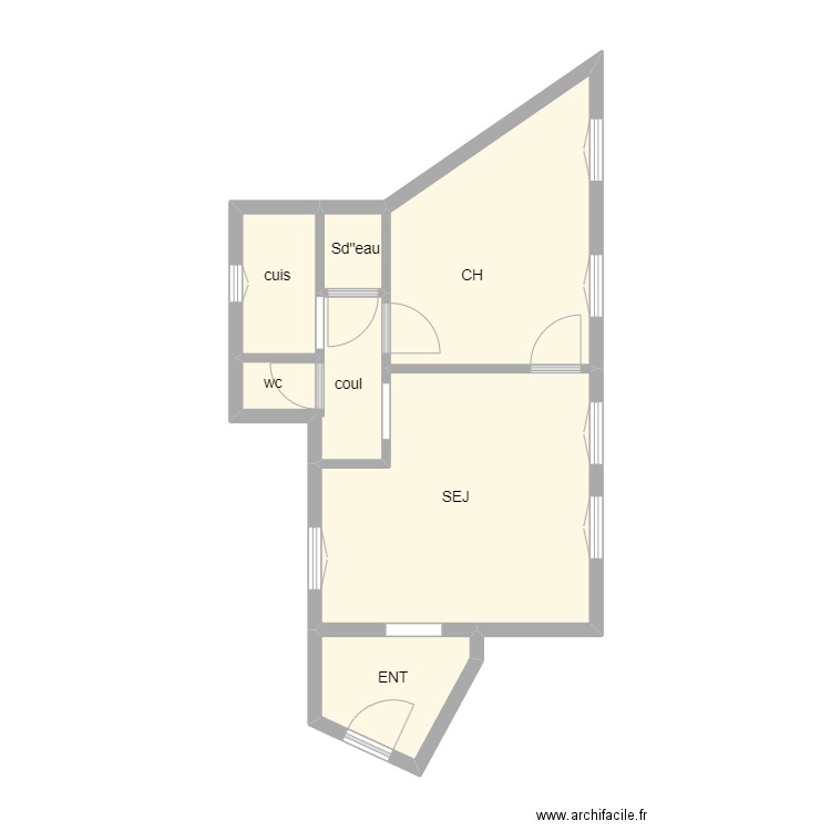 Amsterdamski . Plan de 6 pièces et 38 m2