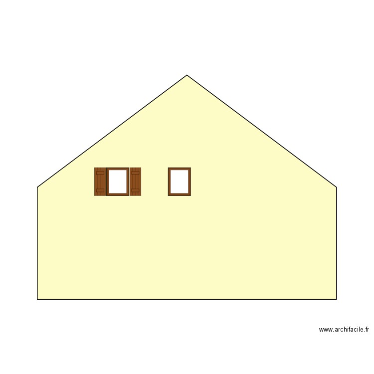 façade droite. Plan de 0 pièce et 0 m2