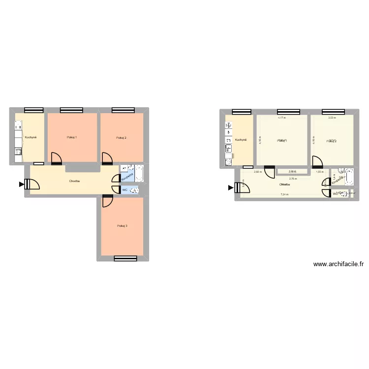 Budovatelsk&aacute; 463, byt 17. Plan de 17  et 141 m²