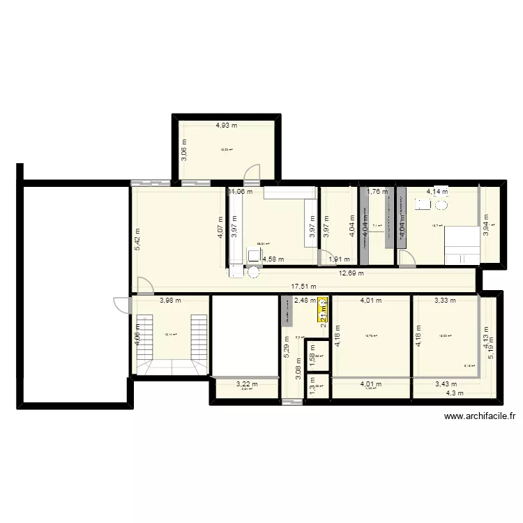 villa. Plan de 14  et 187 m²