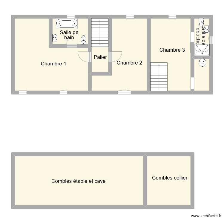 gullock dépendance. Plan de 9 pièces et 128 m2