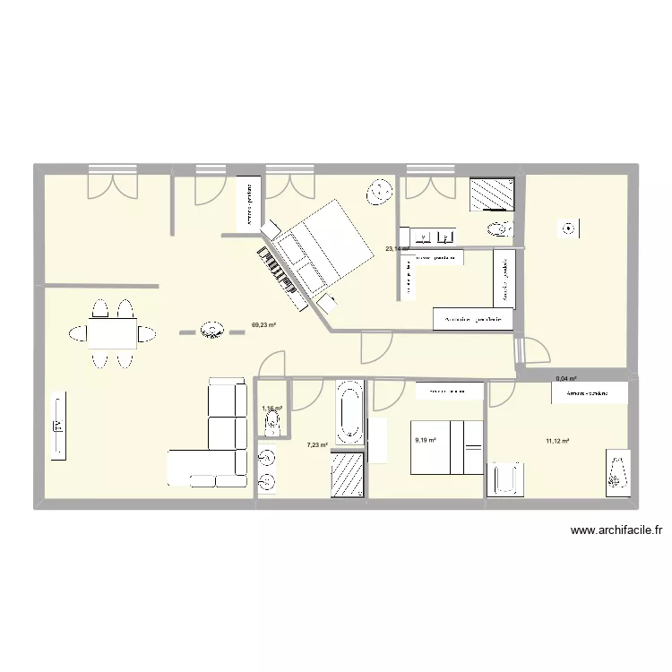 MAISON v2. Plan de 7  et 121 m²