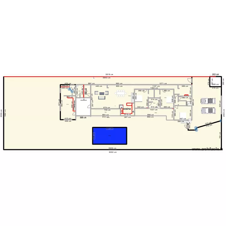casa de mi amor 4. Plan de 15  et 1173 m²