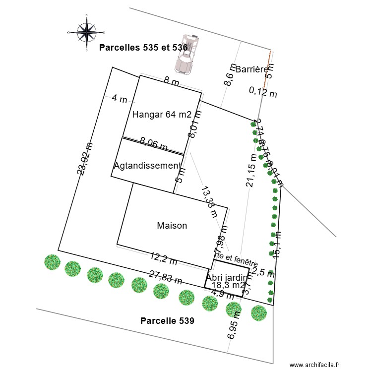 DP2 Plan de masse Parcelle 338 abri atelier maison. Plan de 0 pièce et 0 m2