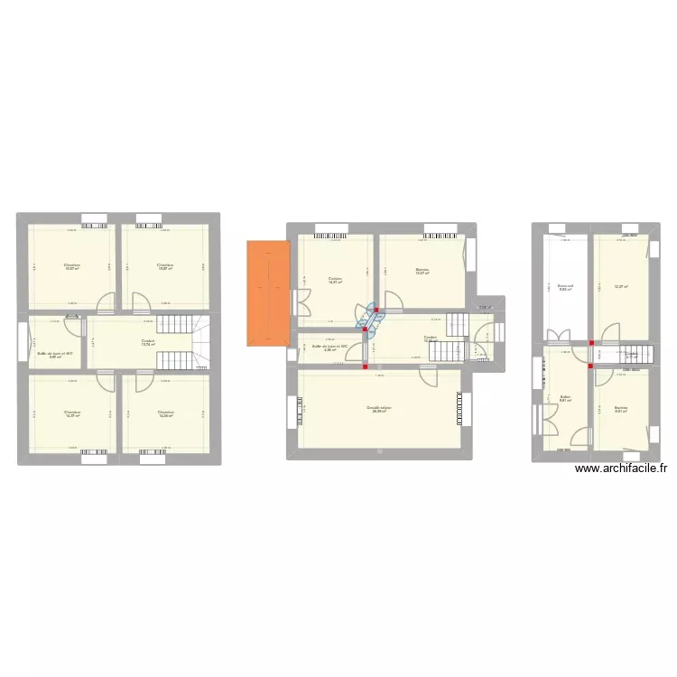 Maison G. Plan de 17 Pièces et 194 m² Maison G. Plan de 17 Pièces et 194 m²