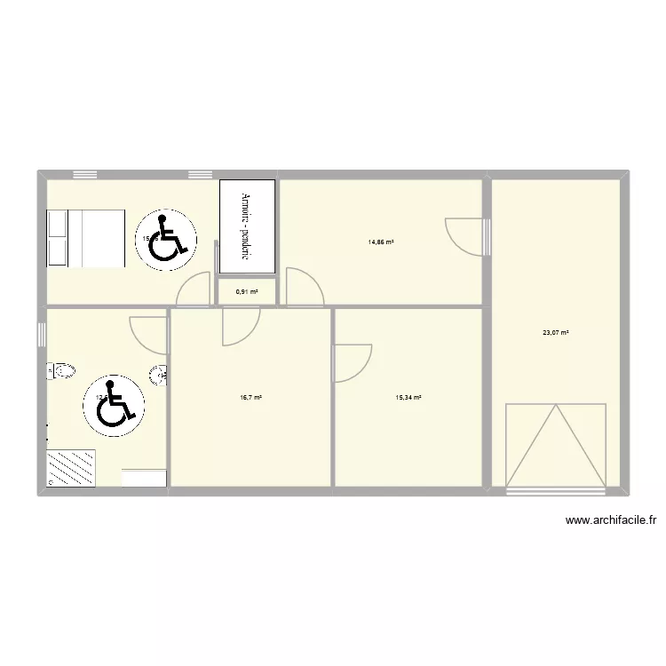 plan. Plan de 7  et 99 m²