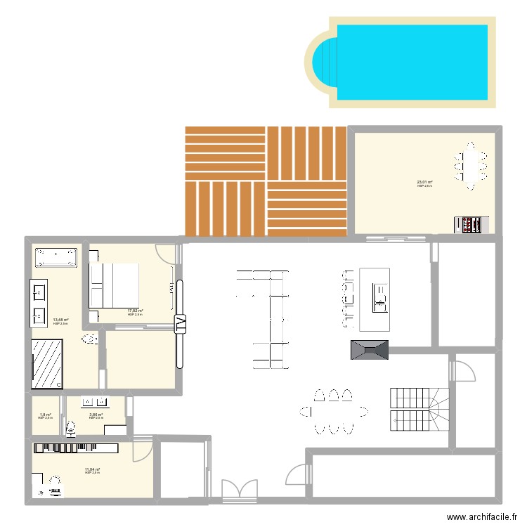 Maison futur. Plan de 6 pièces et 71 m2