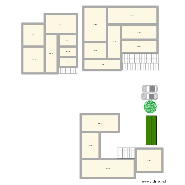 Activité Mars. Plan de 18 pièces et 185 m2