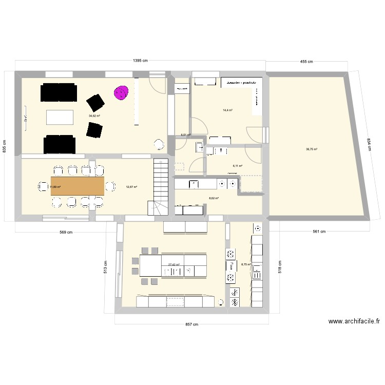 test. Plan de 10 pièces et 167 m2