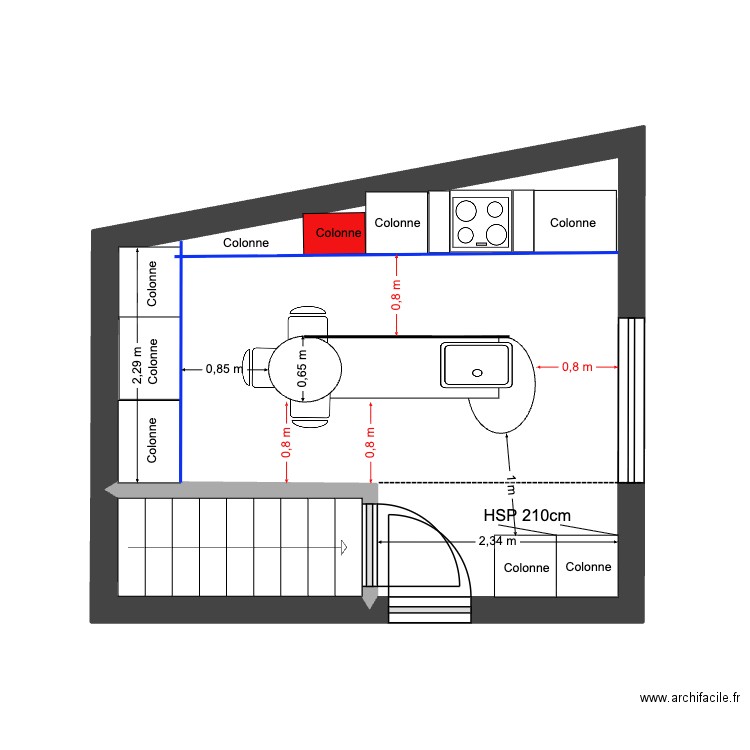 Capucines 20 V10. Plan de 2 pièces et 18 m2