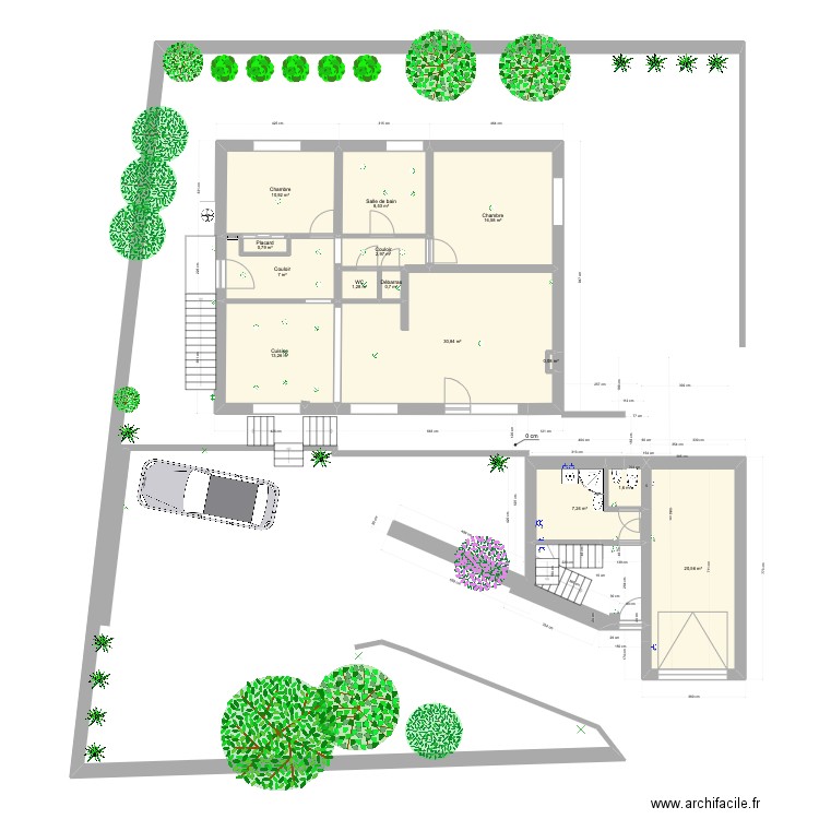 Appart 3 électricité cave. Plan de 14 pièces et 122 m2