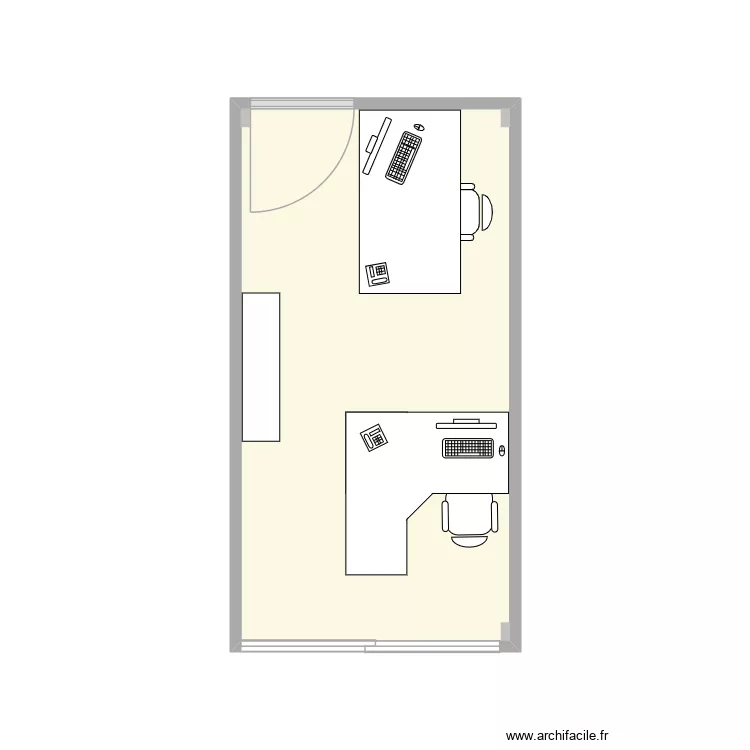 Bureau. Plan de 1 Pièce et 13 m²