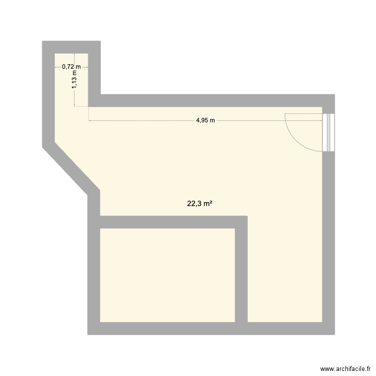 cabine son. Plan de 1 pièce et 22 m2