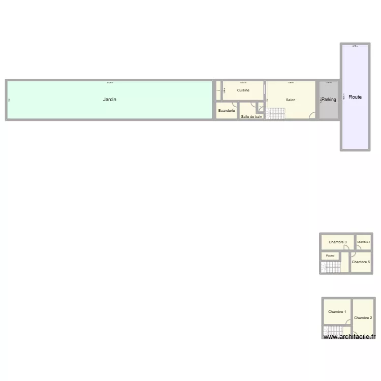 RDC. Plan de 17  et 457 m²