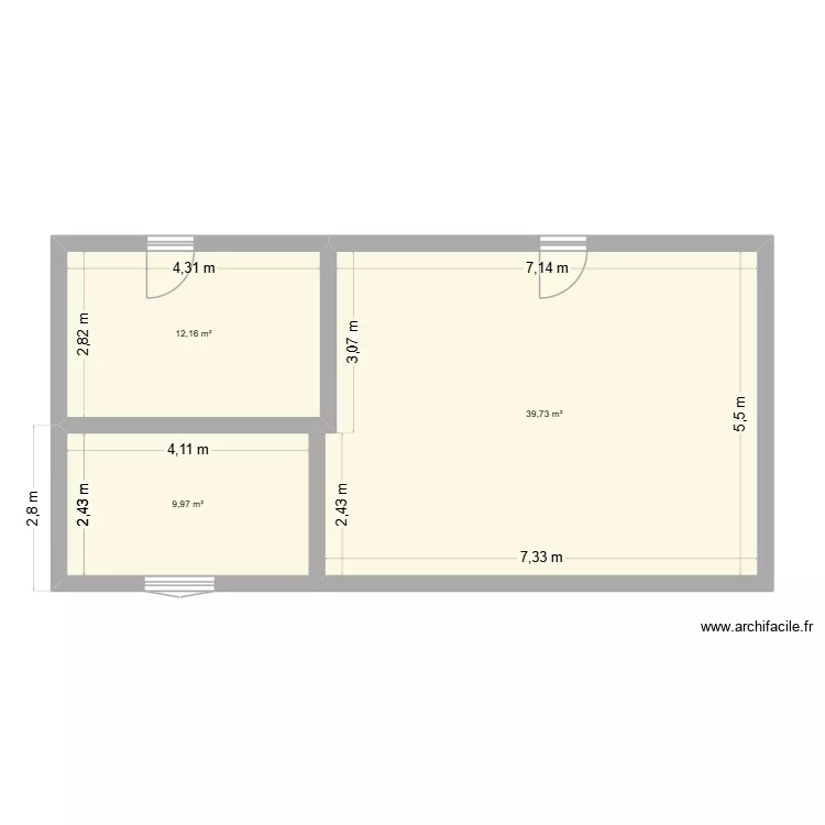 PLAN1. Plan de 3  et 62 m²