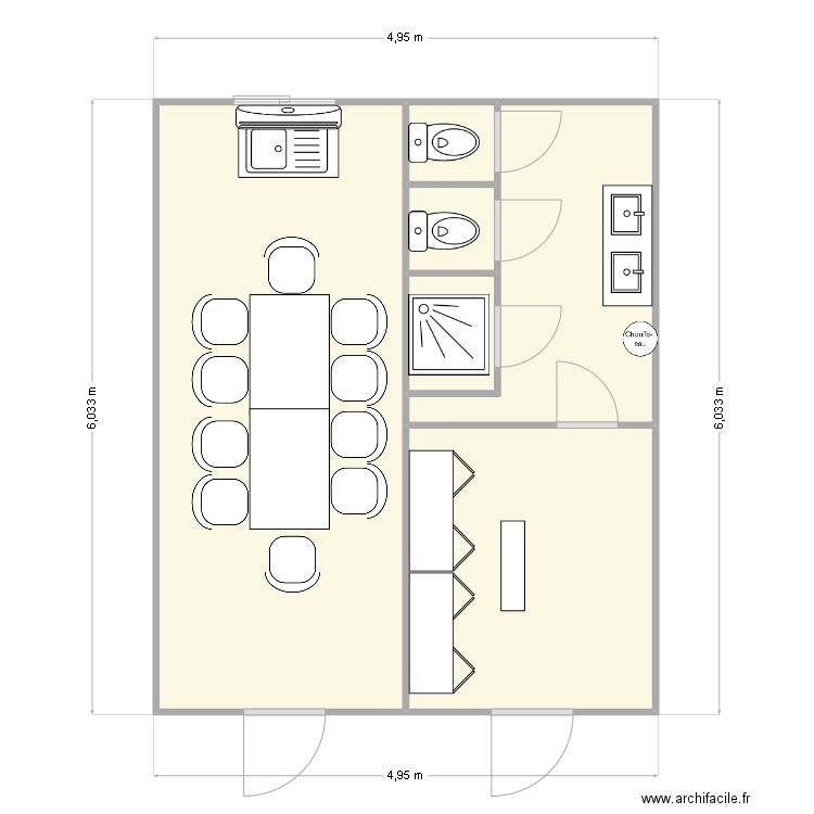 EIFFAGE CHANTIER URC MERMOZ. Plan de 6 pièces et 28 m2