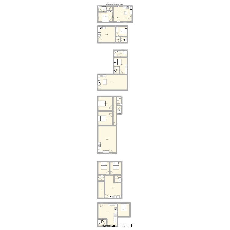 Batiment 6 appartements. Plan de 27 pièces et 287 m2