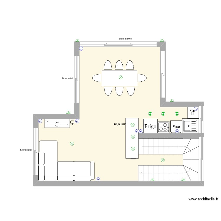 14GV 3eme. Plan de 1 pièce et 41 m2